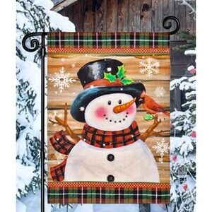 Snowman Garden Flag 12x18